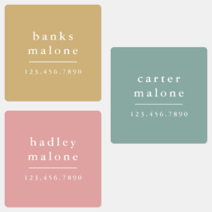 Simple Boho Rainbow Kids Waterproof Name