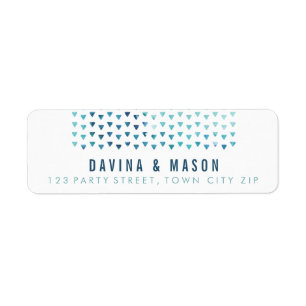 SIMPLE BOHO RETURN ADDRESS modern pattern blue