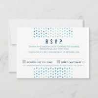 SIMPLE BOHO RSVP modern triangle pattern blue