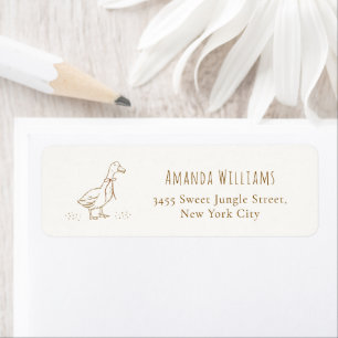 Simple Boho Silly Goose Baby Shower Return Address