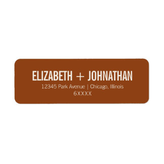 Simple Boho Terracotta Typography Wedding Address