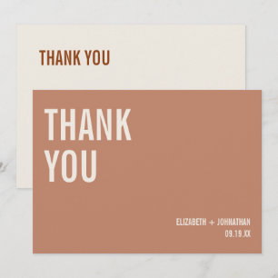 Simple Boho Typography Wedding Thank You Card