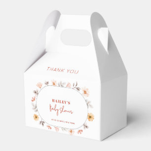 Simple Boho Wildflower Frame Baby Shower  Favour Box