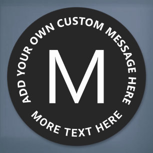 Simple Bold Circular Text Template   Black & White Classic Round Sticker