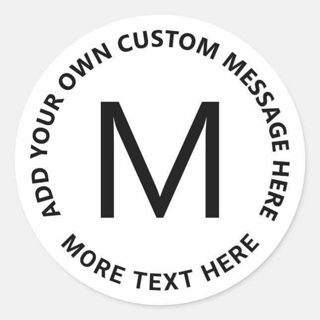 Simple Bold Circular Text Template Classic Round Sticker (Front)
