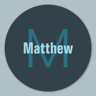 Simple Bold Customisable Monogrammed Name  Classic Round Sticker