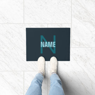 Simple Bold Customisable Monogrammed Name  Doormat