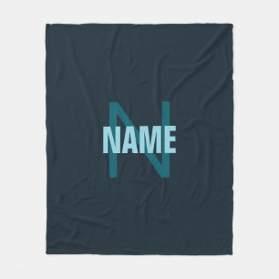 Simple Bold Customisable Monogrammed Name  Fleece Blanket