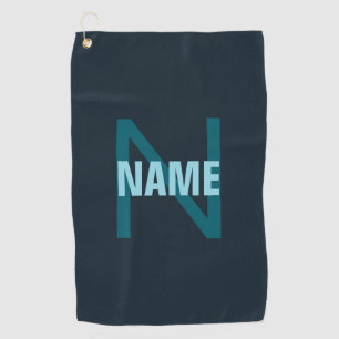 Simple Bold Customisable Monogrammed Name  Golf Towel
