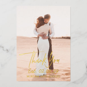 Simple Bold Date Modern Wedding Thank You