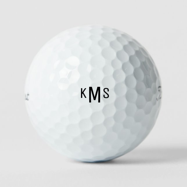 Simple Bold Font Monogram Titleist Pro V1 Golf Balls (Front)