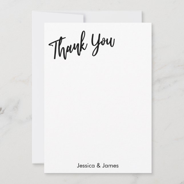 Simple Bold Handwriting Typography Minimalist Thank You Card (Front)