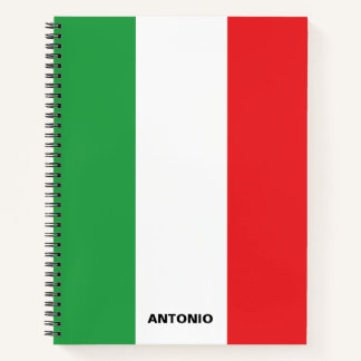Simple Bold Italian Flag Personalised Notebook