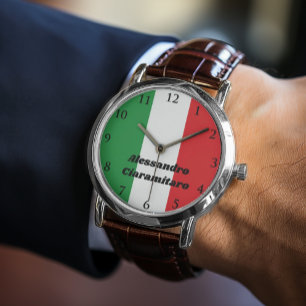 Simple Bold Italian Flag Personalised  Watch