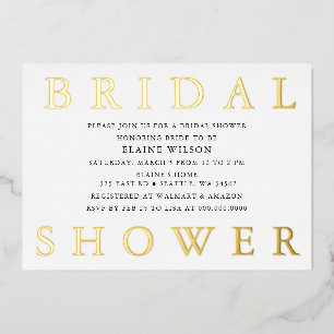 Simple Bold Letters Modern Bridal Shower 