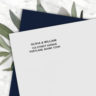 Simple Bold Modern Ampersand Couple Return Address Self-inking Stamp