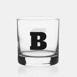 Simple Bold Monogram Custom Colour Whiskey Glass