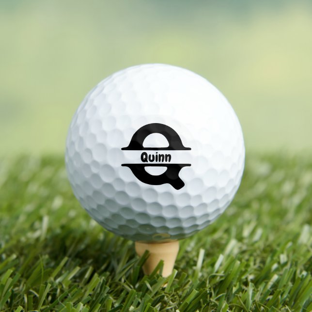 Simple Bold Monogram Letter Q Golf Balls (Insitu Tee)