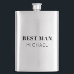 Simple Bold Personalised Best Man Gift Drink Hip Hip Flask<br><div class="desc">Simple Bold Best Man Gift Drink Hip Flask</div>