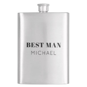 Simple Bold Personalised Best Man Gift Drink Hip Hip Flask