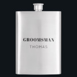 Simple Bold Personalised Groomsman Gift Drink Hip Hip Flask<br><div class="desc">Simple Bold Personalised Groomsman Gift Drink Hip Flask</div>