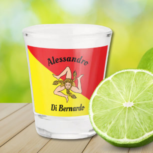 Simple Bold Sicily Sicilian Flag Shot Glass