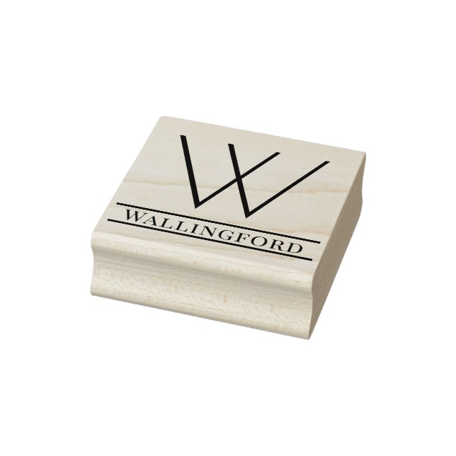 Simple Bold Single Initial Monogram Name #11 Rubber Stamp (Stamp)