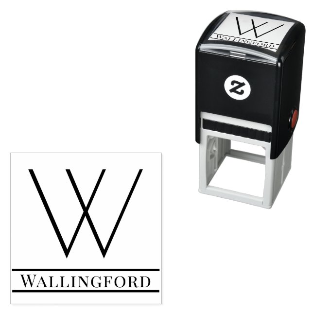 Simple Bold Single Initial Monogram Name #11 Self-inking Stamp (In Situ)