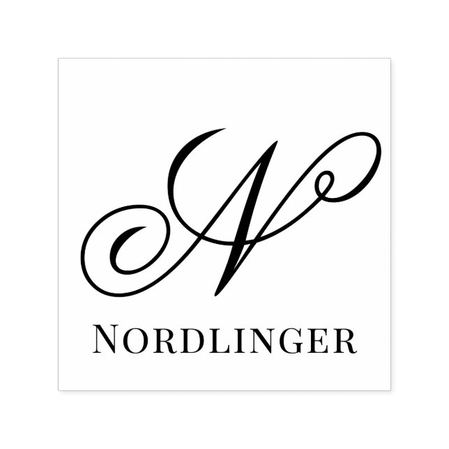 Simple Bold Single Initial Monogram Name #15NL Self-inking Stamp (Design)