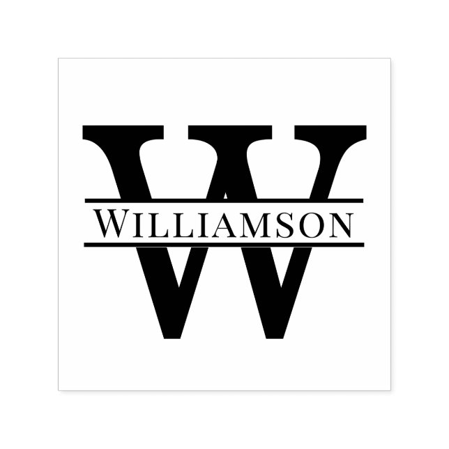 Simple Bold Single Initial Monogram Name #1 Self-inking Stamp (Design)