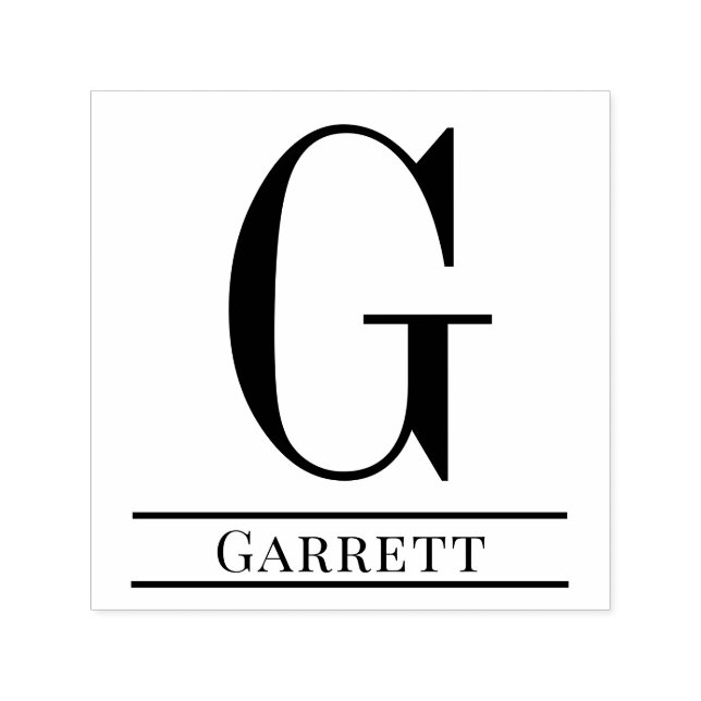 Simple Bold Single Initial Monogram Name #3 Self-inking Stamp (Design)