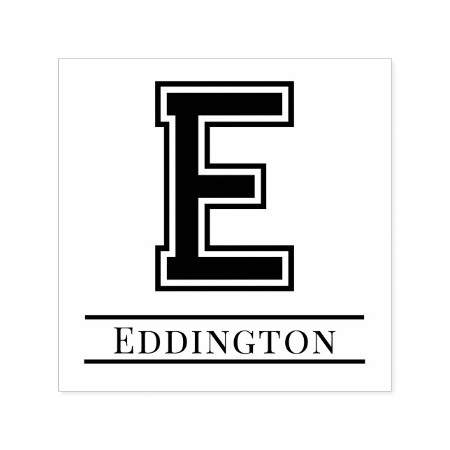 Simple Bold Single Initial Monogram Name #5 Self-inking Stamp (Design)