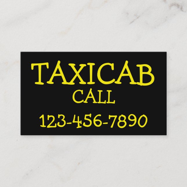 Simple Bold Taxi Business Card (Front)