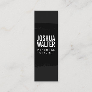 Simple Bold Text Black Brushed Mini Business Card
