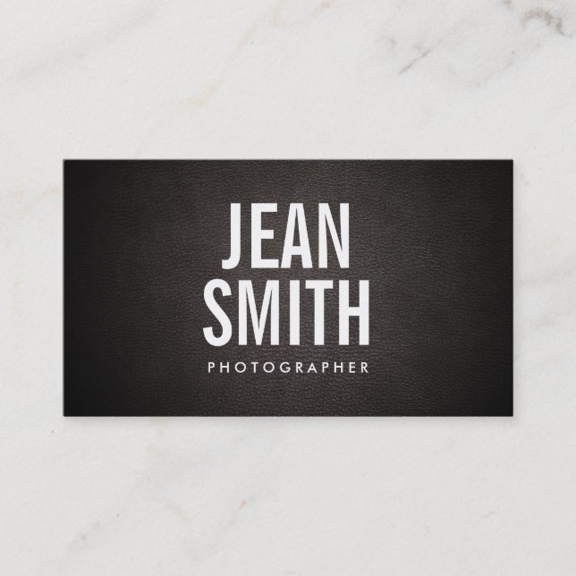 Simple Bold Text Photographer Business Card (Front)