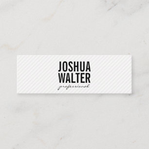 Simple Bold Text with Stripes Mini Business Card