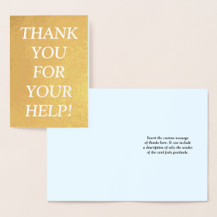 Simple, Bold "THANK YOU FOR YOUR HELP!" Card