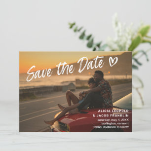 Simple Bold Typography Heart Modern Wedding Save The Date