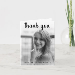 Simple Bold Typography Modern Graduation Thank You Card