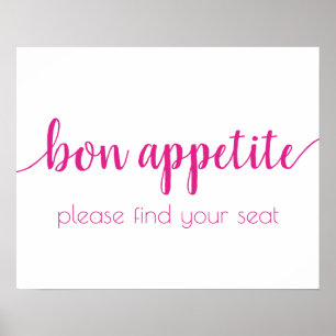 Simple Bon Appetite Hot Pink Any Event Sign