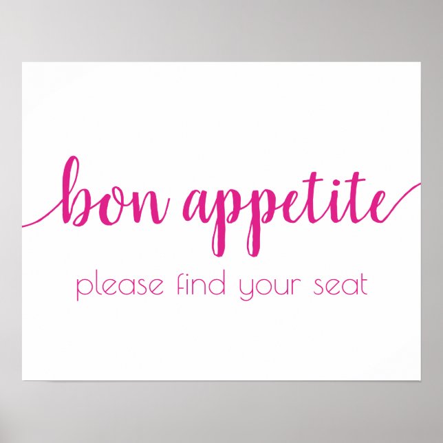 Simple Bon Appetite | Hot Pink Any Event Sign (Front)