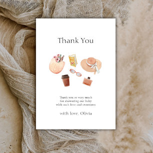Simple Bonjour Bébé Coffee Picnic Baby shower Thank You Card