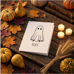Simple Boo! Ghost Halloween Birthday Card