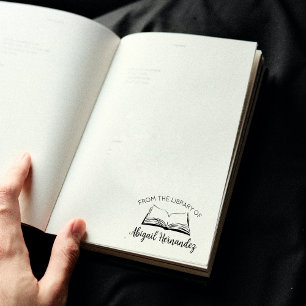 Simple Book From the Library Of  Rubber Stamp