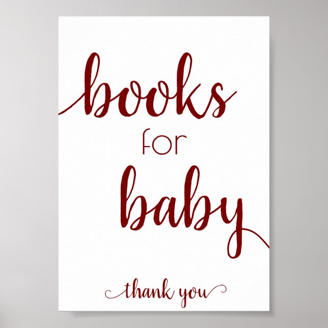 Simple Books for Baby | Black Script Book Dropoff Poster (Front)