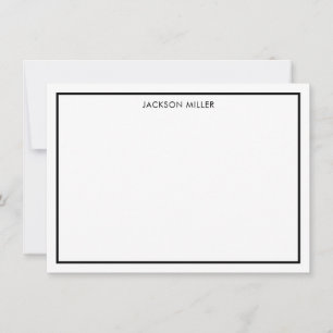 Simple Border Black Note Card