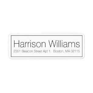 Simple Border black white Custom Return Address