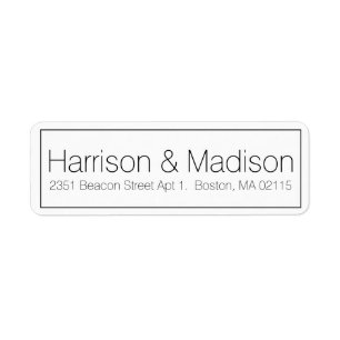 Simple Border black white Wedding Return Address