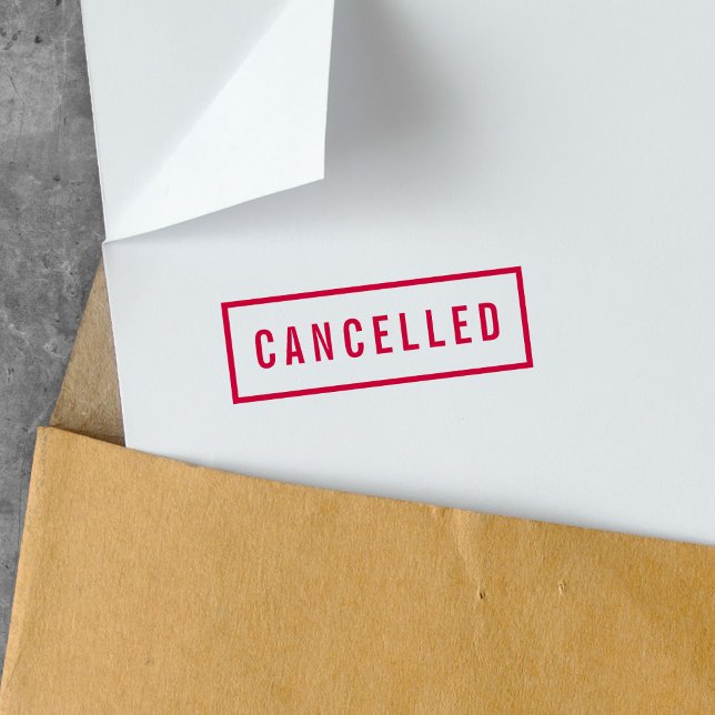 Simple Border Bold Red Cancelled Self-inking Stamp (Creator Uploaded)