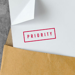 Simple Border Bold Red Priority Self-inking Stamp